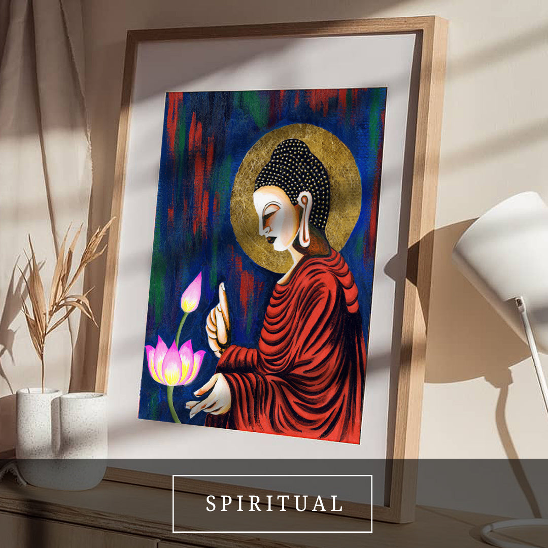 spiritual buddha painting vastu for home decor and interior design