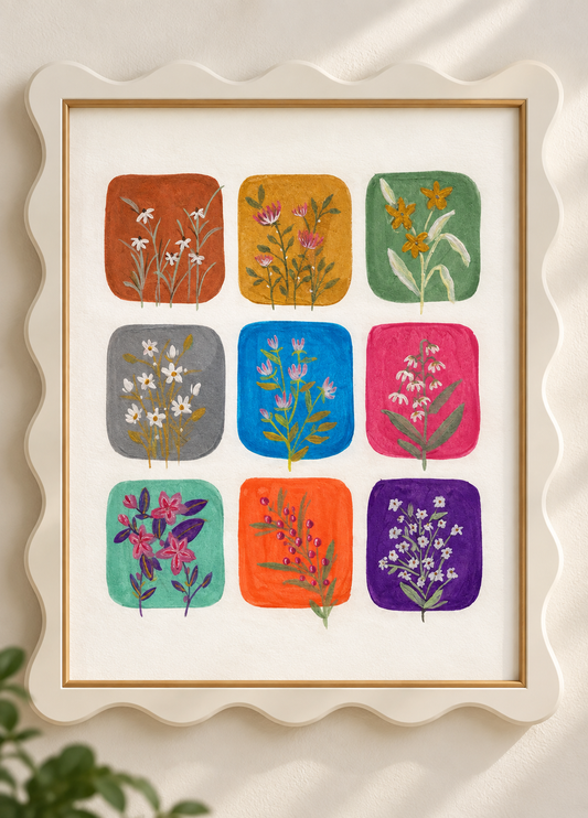 Nine blooms